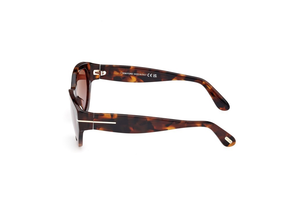 Sonnenbrillen Tom Ford Penny FT1086 (52F) farbe avana scura form geometrisch gläser marrone grad.