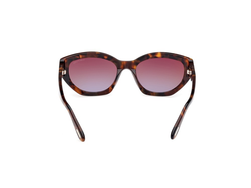 Sonnenbrillen Tom Ford Penny FT1086 (52F) farbe avana scura form geometrisch gläser marrone grad.