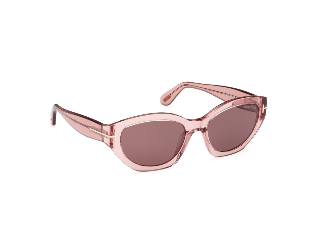 Sonnenbrillen Tom Ford Penny FT1086 (72E) farbe rosa lucido form geometrisch gläser marrone