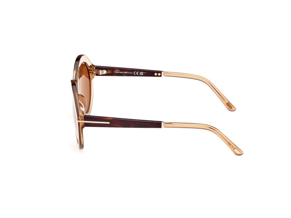 Sonnenbrillen Tom Ford Seraphina FT1088 (45E) farbe marrone chiaro lucido form rund gläser marrone 