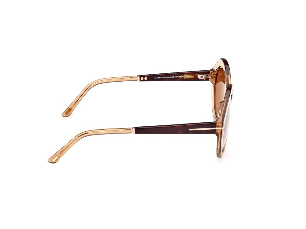 Sonnenbrillen Tom Ford Seraphina FT1088 (45E) farbe marrone chiaro lucido form rund gläser marrone 