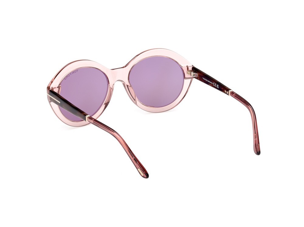 Sonnenbrillen Tom Ford Seraphina FT1088 (72Z) farbe rosa lucido form rund gläser viola grad. e/o specchiato