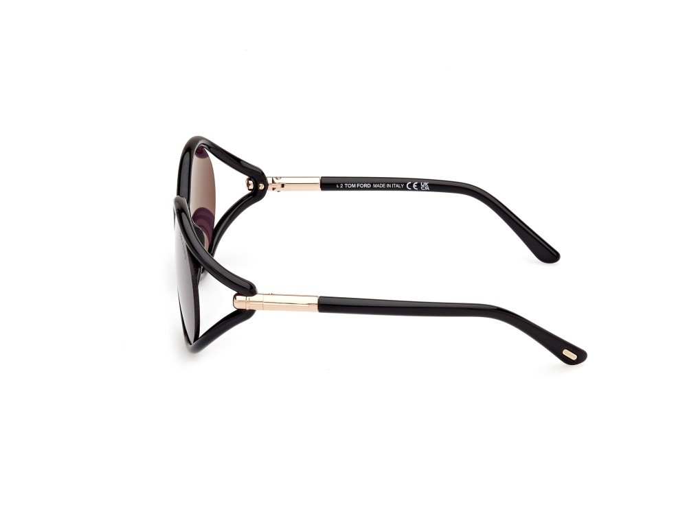 Sonnenbrillen Tom Ford Melody FT1090 (01A) farbe nero lucido form rund gläser fumo
