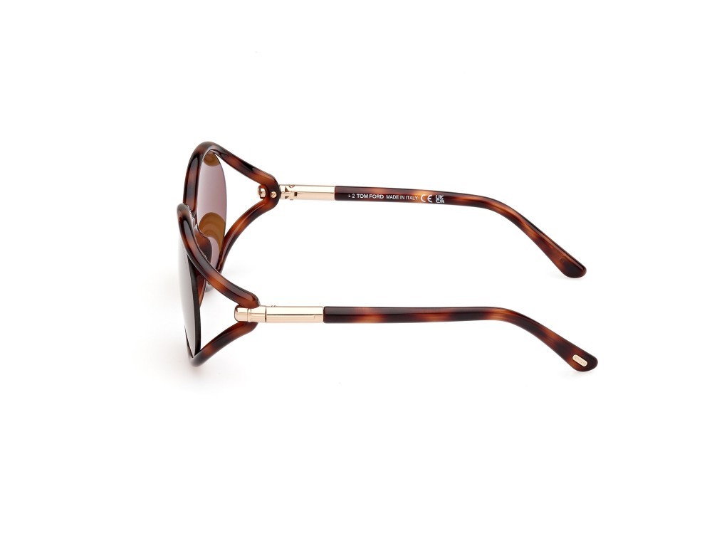 Sonnenbrillen Tom Ford Melody FT1090 (53E) farbe avana bionda form rund gläser marrone