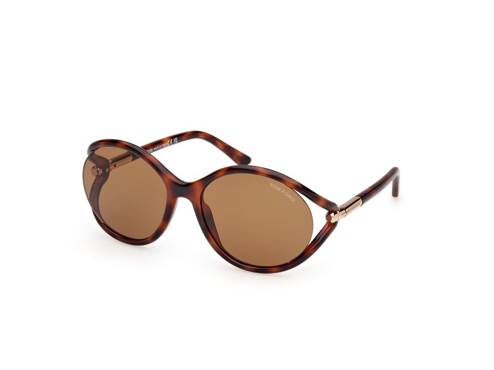 Sonnenbrillen Tom Ford Melody FT1090 (53E) farbe avana bionda form rund gläser marrone
