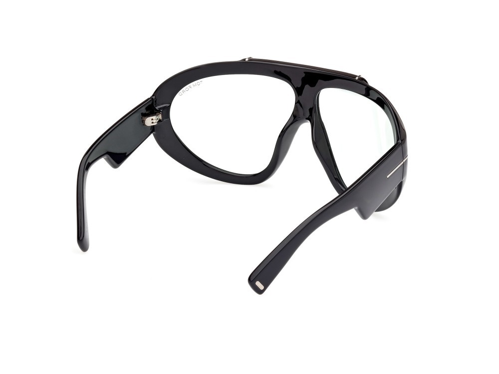 Sonnenbrillen Tom Ford Linden FT1094 (01N) farbe nero lucido form maske gläser verde