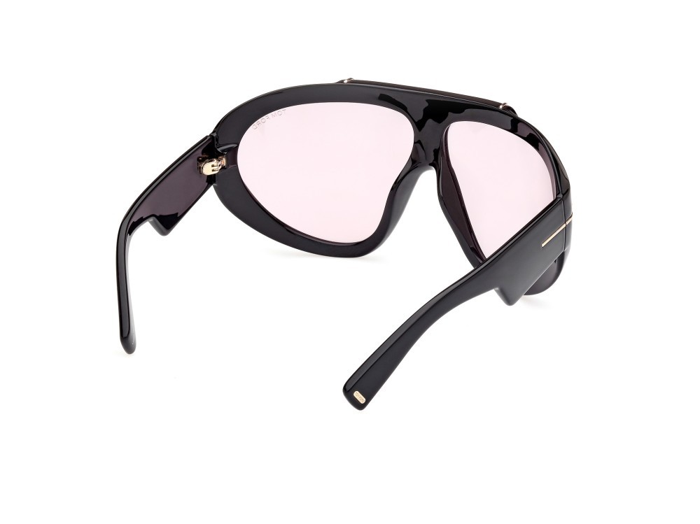 Sonnenbrillen Tom Ford Linden FT1094 (01Y) farbe nero lucido form maske gläser viola