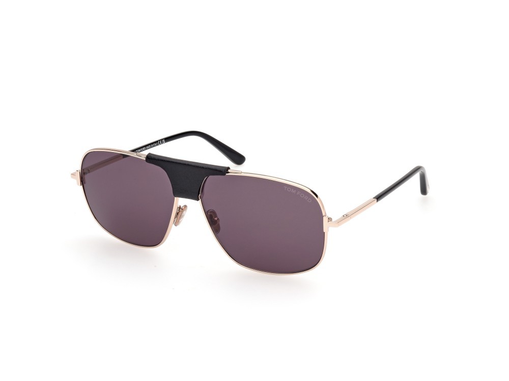 Sonnenbrillen Tom Ford Tex FT1096 (28A) farbe oro rosè lucido form navigator gläser fumo