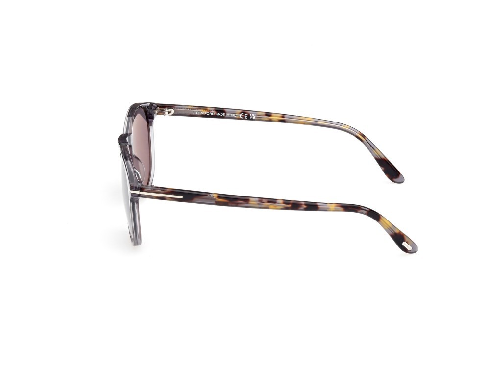 Sunglasses Tom Ford Lewis FT1097 (20C) color grigio lucido shape round lenses fumo specchiato