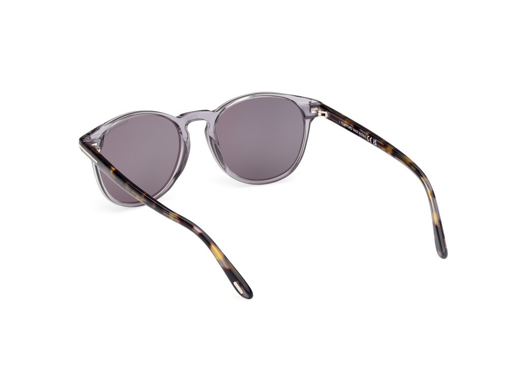 Sunglasses Tom Ford Lewis FT1097 (20C) color grigio lucido shape round lenses fumo specchiato