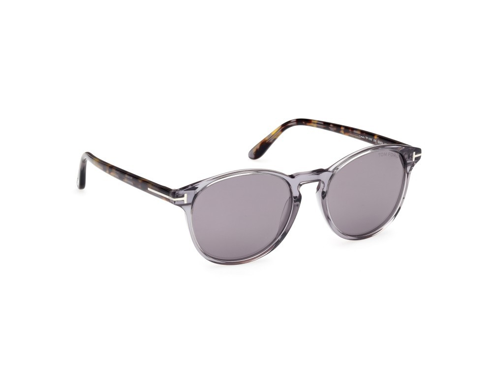 Sunglasses Tom Ford Lewis FT1097 (20C) color grigio lucido shape round lenses fumo specchiato