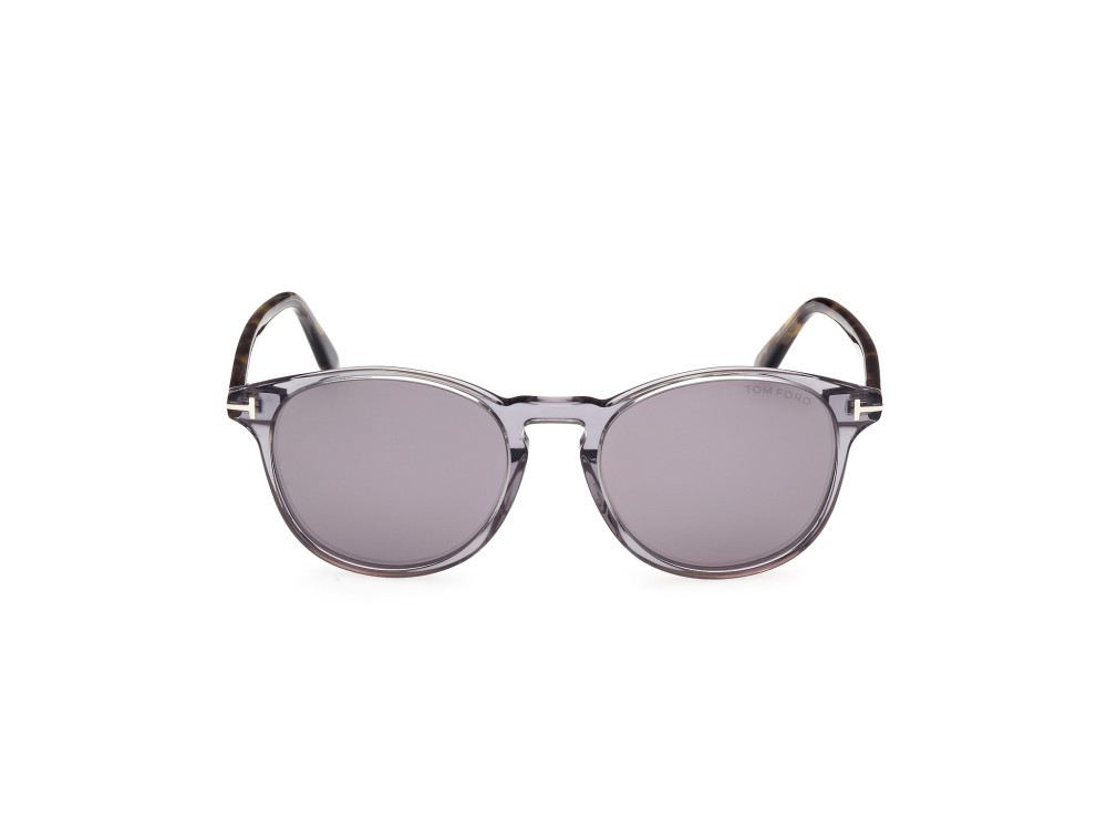 Sunglasses Tom Ford Lewis FT1097 (20C) color grigio lucido shape round lenses fumo specchiato