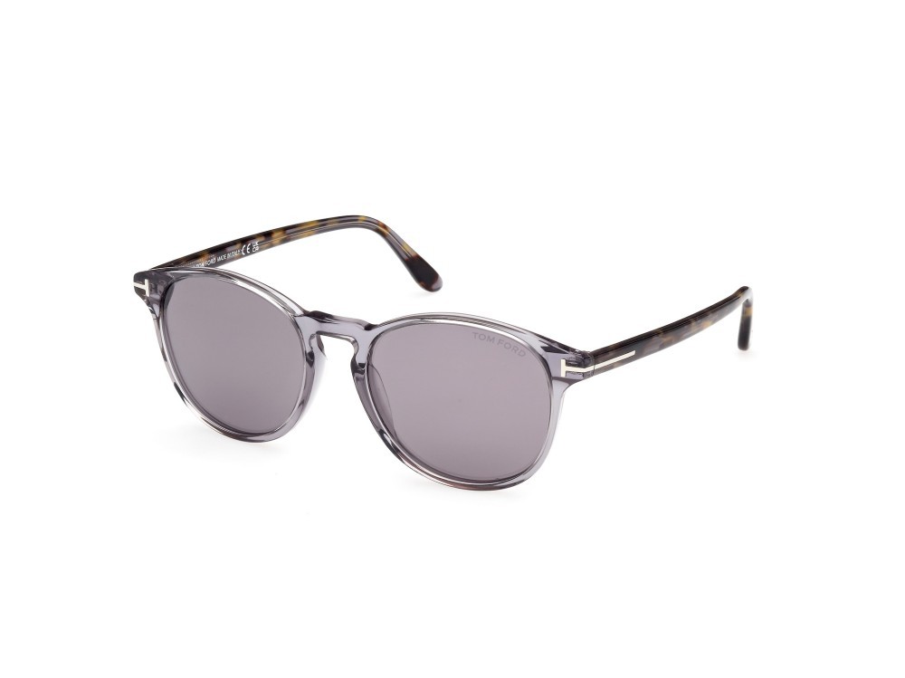 Sunglasses Tom Ford Lewis FT1097 (20C) color grigio lucido shape round lenses fumo specchiato