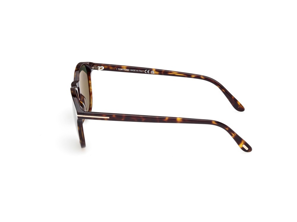 Sunglasses Tom Ford Lewis FT1097 (52N) color avana scura shape round lenses verde