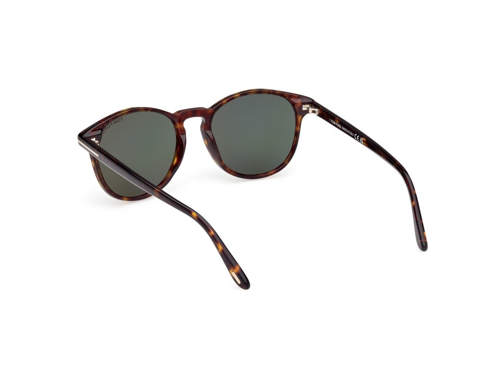 Sunglasses Tom Ford Lewis FT1097 (52N) color avana scura shape round lenses verde