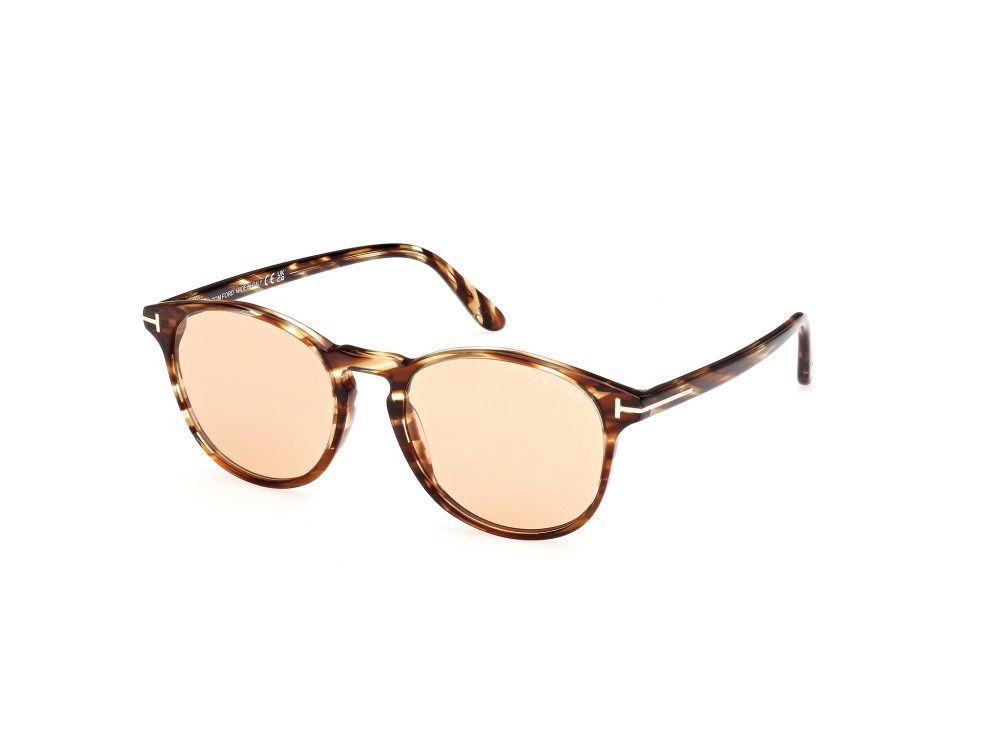 Sonnenbrillen Tom Ford Lewis FT1097 (55E) farbe avana colorata form rund gläser marrone