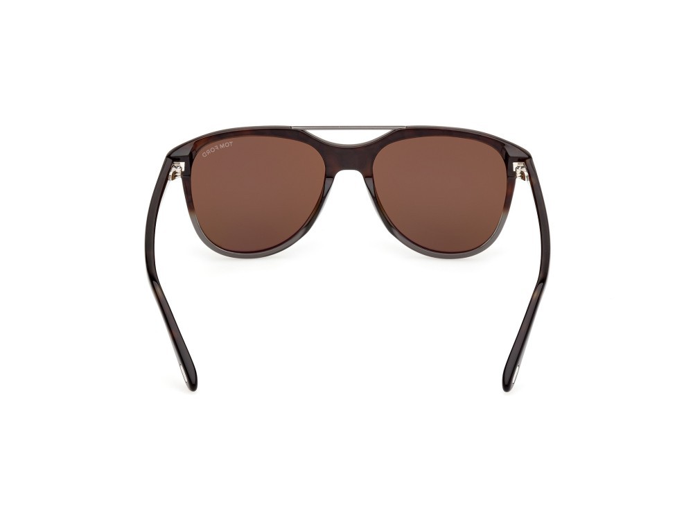 Sonnenbrillen Tom Ford Damian-02 FT1098 (55J) farbe avana colorata form aviator gläser roviex