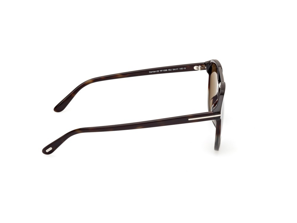 Sonnenbrillen Tom Ford Damian-02 FT1098 (55J) farbe avana colorata form aviator gläser roviex