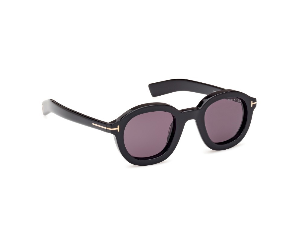 Sonnenbrillen Tom Ford Raffa FT1100 (01A) farbe nero lucido form rund gläser fumo