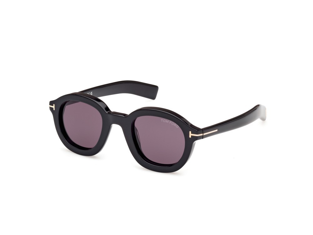 Sonnenbrillen Tom Ford Raffa FT1100 (01A) farbe nero lucido form rund gläser fumo