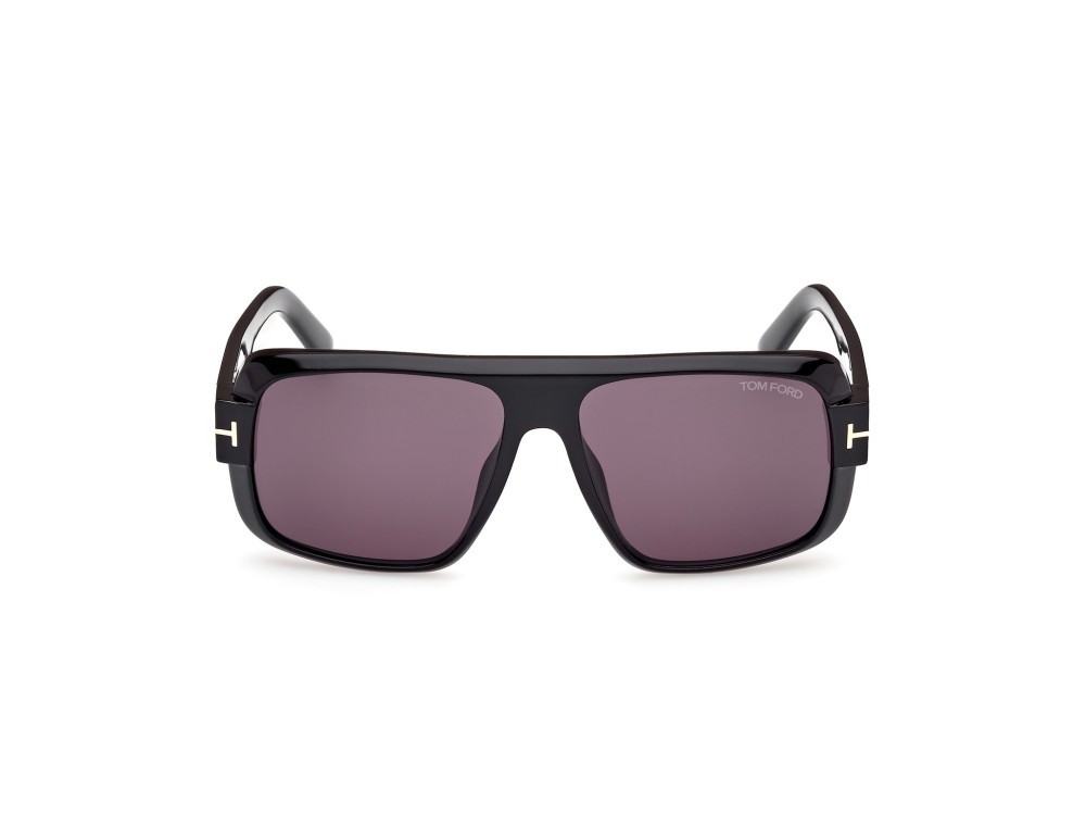 Sunglasses Tom Ford Turner FT1101 (01A) color nero lucido shape navigator lenses fumo