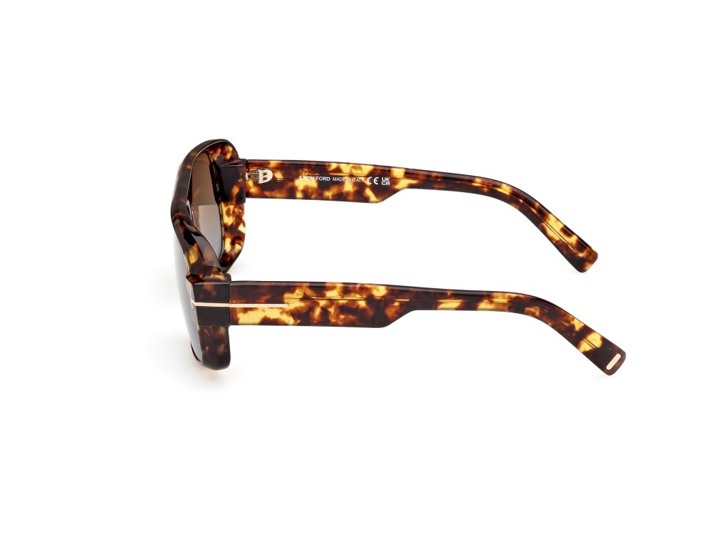Sunglasses Tom Ford Turner FT1101 (52F) color avana scura shape navigator lenses marrone sfumato