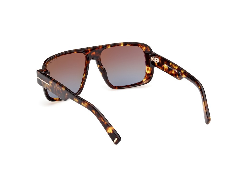 Sunglasses Tom Ford Turner FT1101 (52F) color avana scura shape navigator lenses marrone sfumato