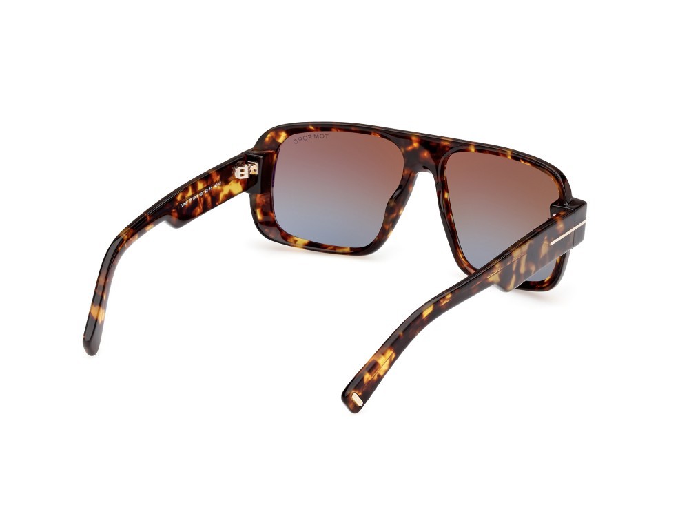 Sunglasses Tom Ford Turner FT1101 (52F) color avana scura shape navigator lenses marrone sfumato