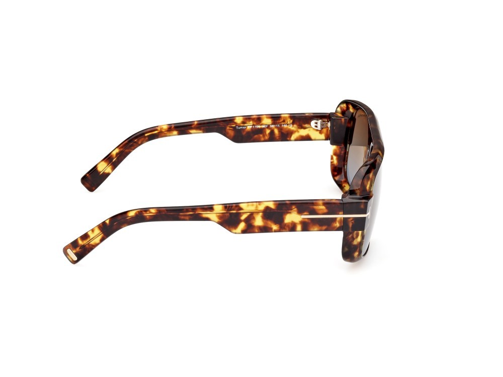 Sunglasses Tom Ford Turner FT1101 (52F) color avana scura shape navigator lenses marrone sfumato