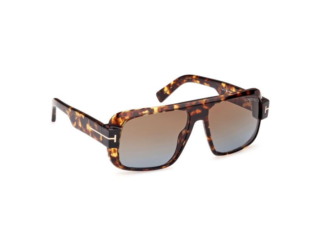 Sunglasses Tom Ford Turner FT1101 (52F) color avana scura shape navigator lenses marrone sfumato