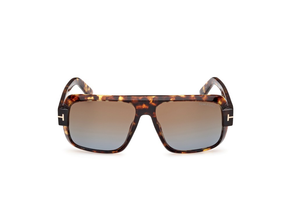 Sunglasses Tom Ford Turner FT1101 (52F) color avana scura shape navigator lenses marrone sfumato