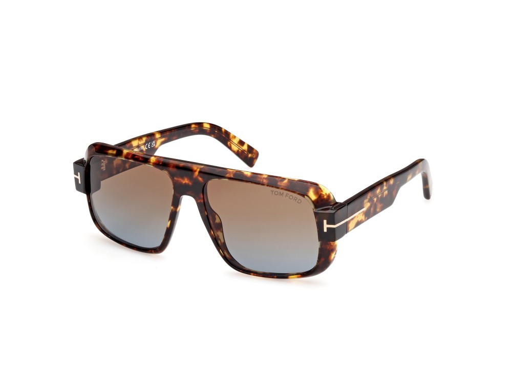 Sunglasses Tom Ford Turner FT1101 (52F) color avana scura shape navigator lenses marrone sfumato