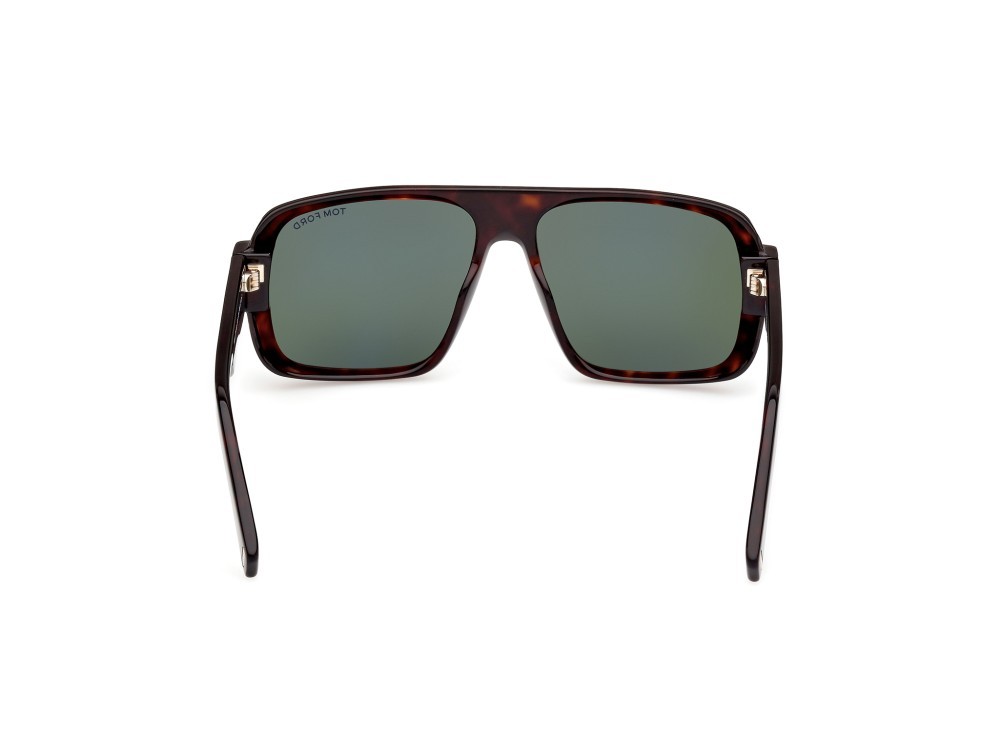Sunglasses Tom Ford Turner FT1101 (52N) color avana scura shape navigator lenses verde