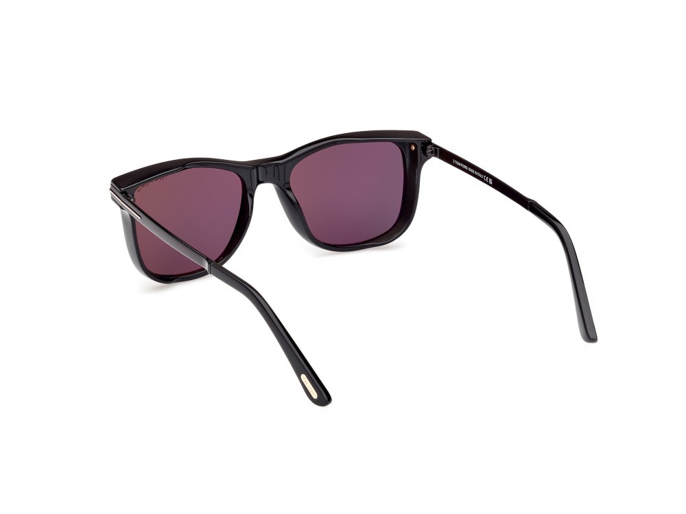 Sonnenbrillen Tom Ford Sinatra FT1104 (01A) farbe nero lucido form quadratisch gläser fumo