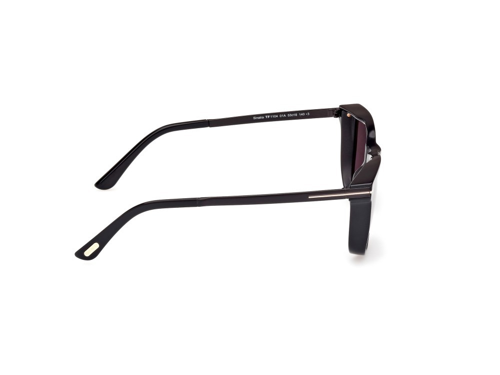 Sonnenbrillen Tom Ford Sinatra FT1104 (01A) farbe nero lucido form quadratisch gläser fumo