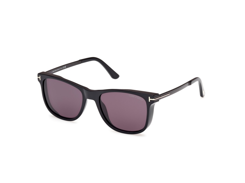 Sonnenbrillen Tom Ford Sinatra FT1104 (01A) farbe nero lucido form quadratisch gläser fumo