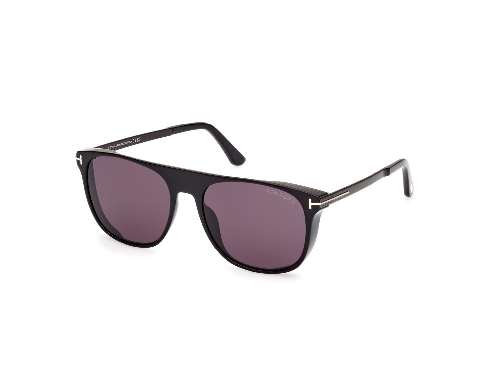Sunglasses Tom Ford Lionel-02 FT1105 (01A) color nero lucido shape square lenses fumo