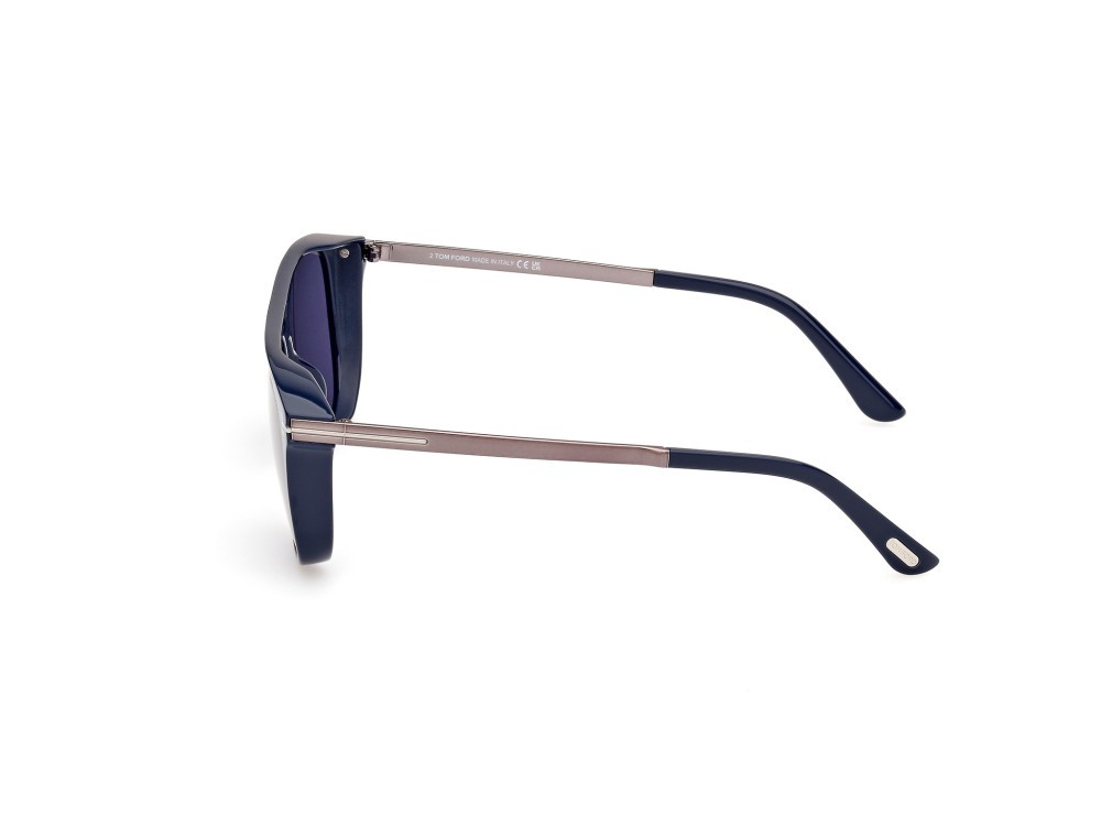 Sonnenbrillen Tom Ford Lionel-02 FT1105 (90V) farbe blu lucido form quadratisch gläser blu