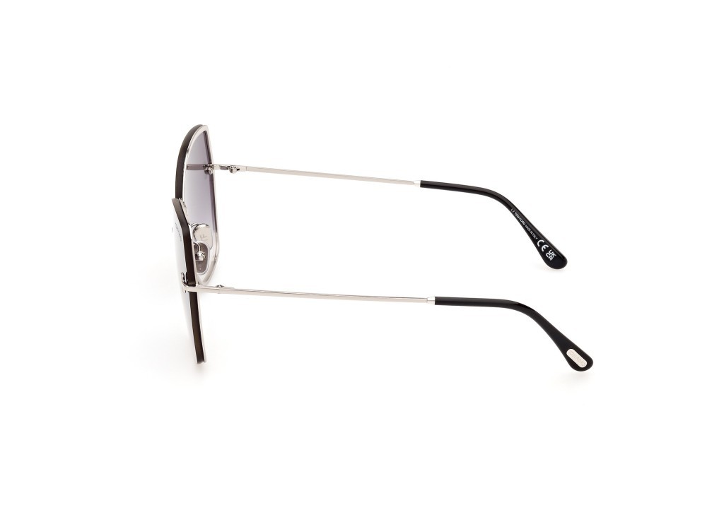 Sonnenbrillen Tom Ford Nickie-02 FT1107 (16C) farbe palladio lucido form schmetterling gläser fumo specchiato