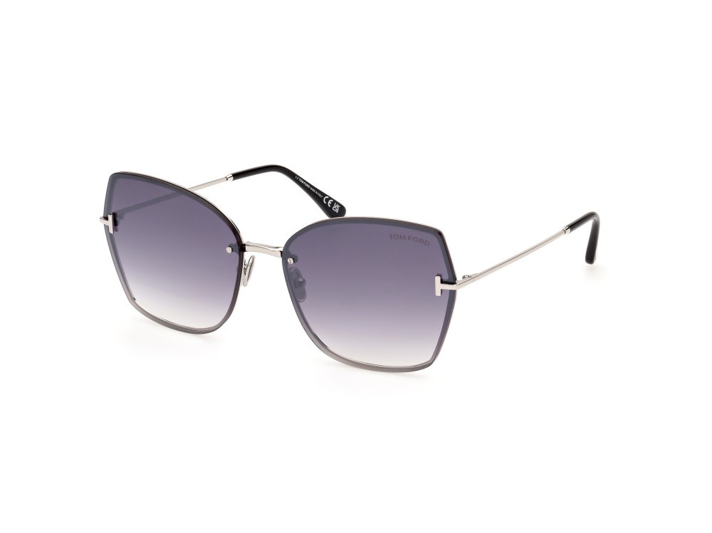 Sonnenbrillen Tom Ford Nickie-02 FT1107 (16C) farbe palladio lucido form schmetterling gläser fumo specchiato