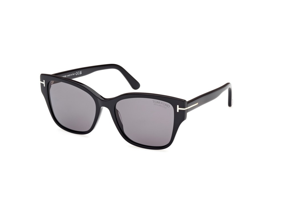 Sunglasses Tom Ford Elsa FT1108 (01D) color nero lucido shape butterfly lenses fumo polar.