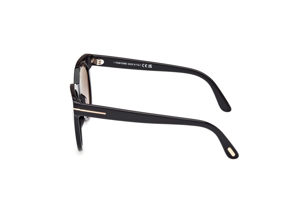 Sunglasses Tom Ford Moira FT1109 (01B) color nero lucido shape butterfly lenses fumo grad.