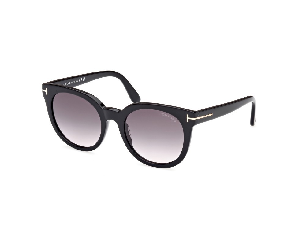 Sunglasses Tom Ford Moira FT1109 (01B) color nero lucido shape butterfly lenses fumo grad.