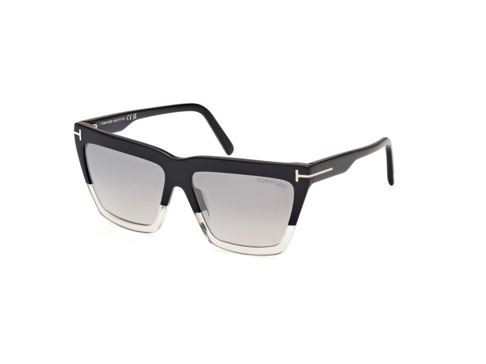 Sonnenbrillen Tom Ford Eden FT1110 (05C) farbe nero - cristallo  form geometrisch gläser fumo specchiato