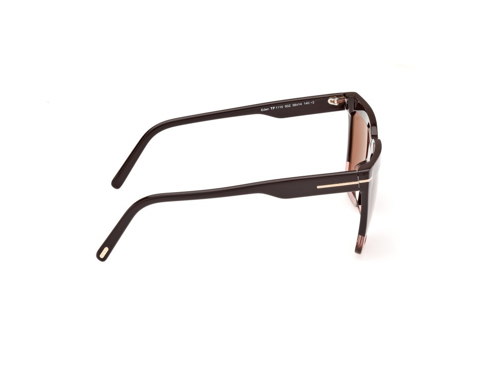 Sonnenbrillen Tom Ford Eden FT1110 (50Z) farbe marrone scuro lucido form geometrisch gläser viola sfumato o specchiato