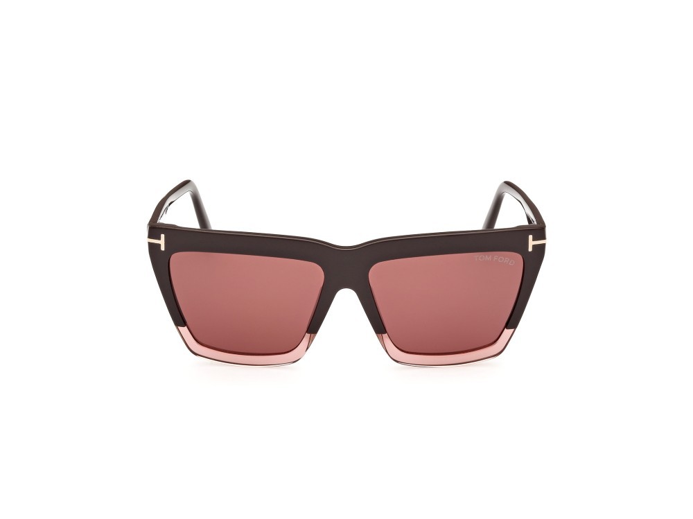 Sonnenbrillen Tom Ford Eden FT1110 (50Z) farbe marrone scuro lucido form geometrisch gläser viola sfumato o specchiato