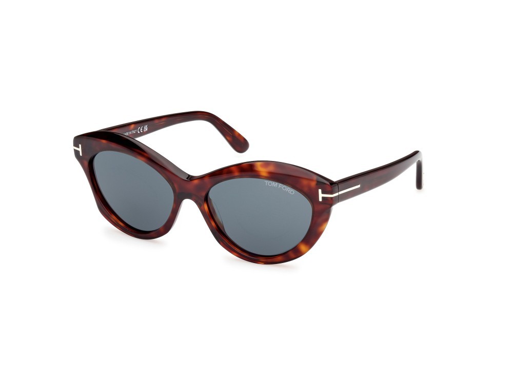 Sunglasses Tom Ford Toni FT1111 (54V) color avana rossa shape oval lenses blu