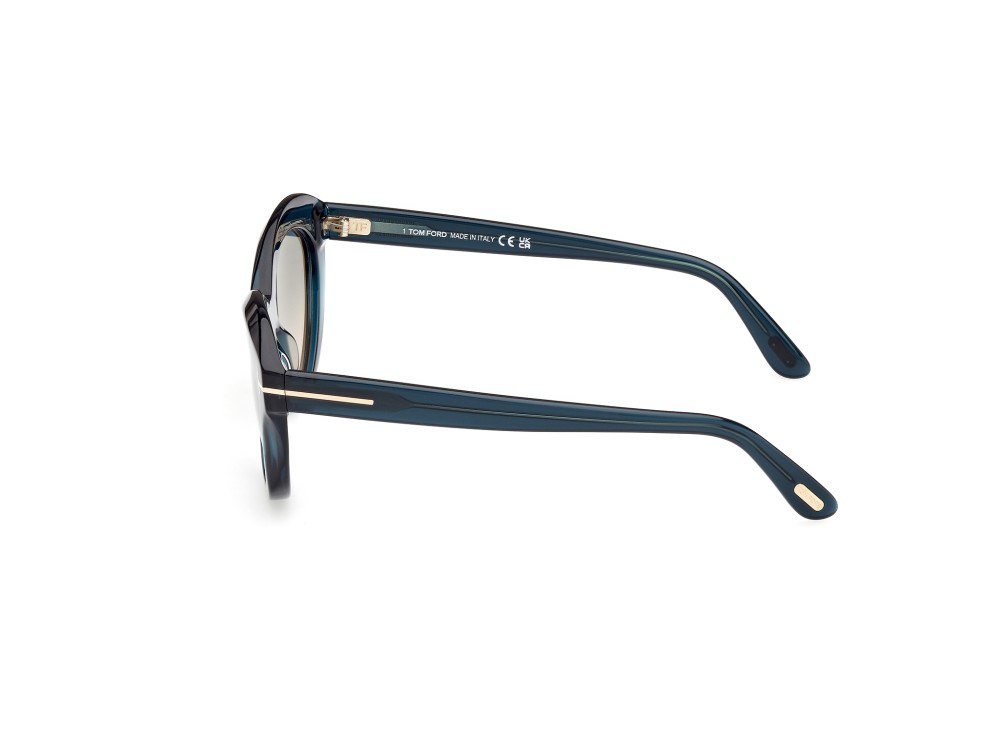 Sonnenbrillen Tom Ford Toni FT1111 (92P) farbe blu lucido form oval gläser verde sfumato