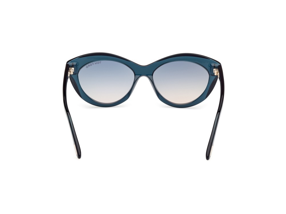 Sonnenbrillen Tom Ford Toni FT1111 (92P) farbe blu lucido form oval gläser verde sfumato