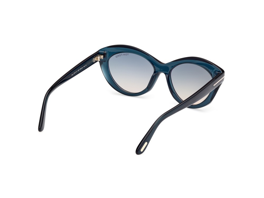 Sonnenbrillen Tom Ford Toni FT1111 (92P) farbe blu lucido form oval gläser verde sfumato